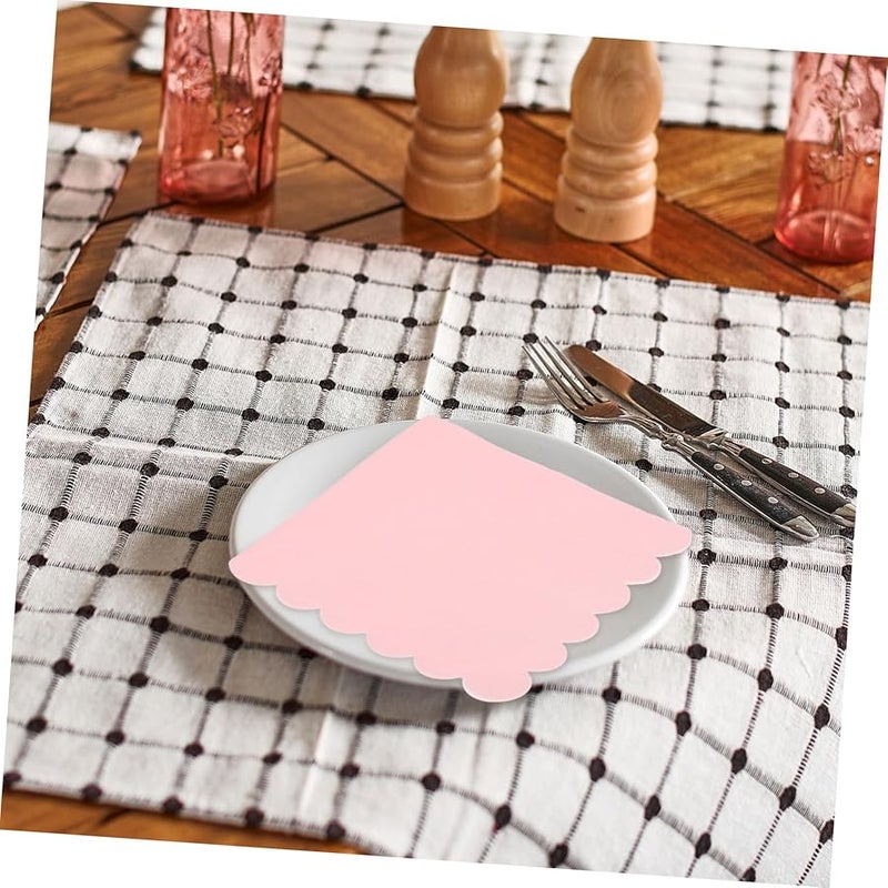 مناديل وردي فاتح متموجة قابلة للتخلص منها عبوة 150 قطعة لحفلات الزفاف وأعياد الميلاد بالجملة - Image 5